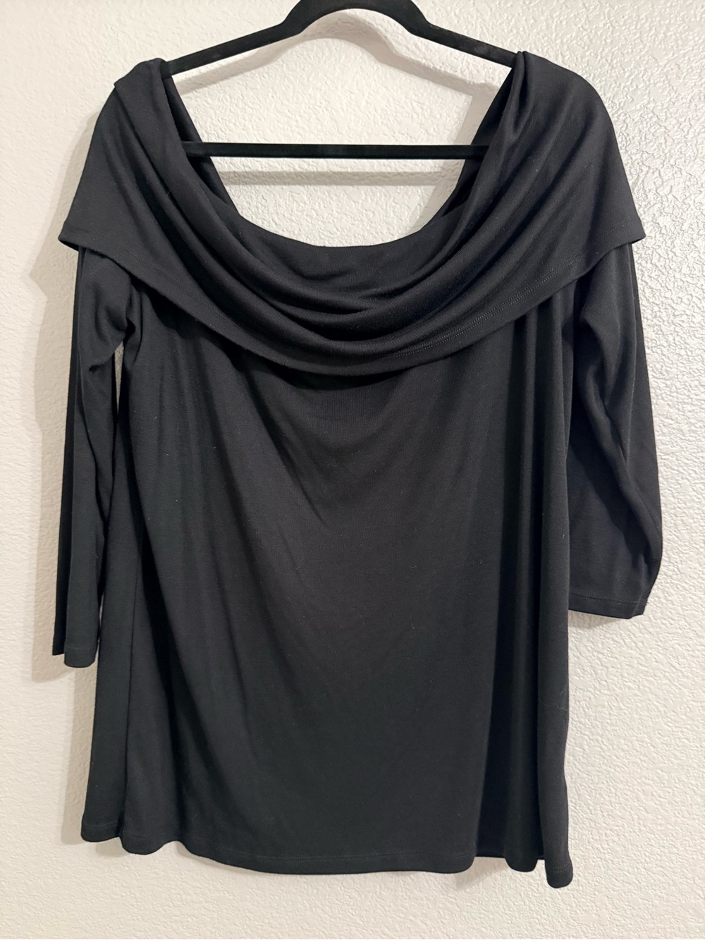 Old Navy Black Off-Shoulder Draped Neck Tunic